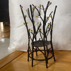 Unique Halloween/fall candle holder with clear gold beads